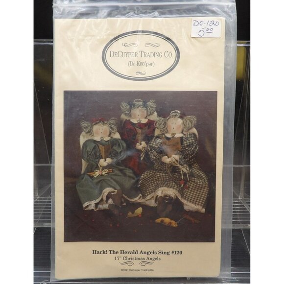 Hark! The Herald Angels Sing #120 17" Christmas Angels Pattern By DeCuyper Tradi - Picture 2 of 3